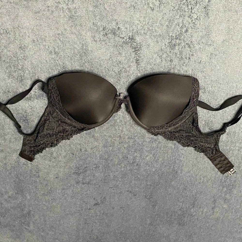 Victorias Secret DREAM ANGELS Push Up Bra Womens Size 34D Black Floral Lace VS